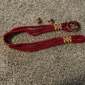 Vintage 80s belt and matching earrings